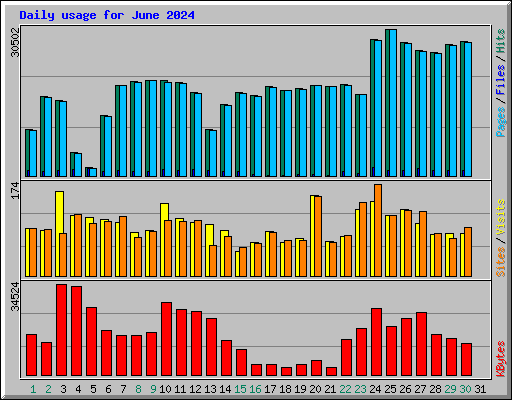 Daily usage for June 2024