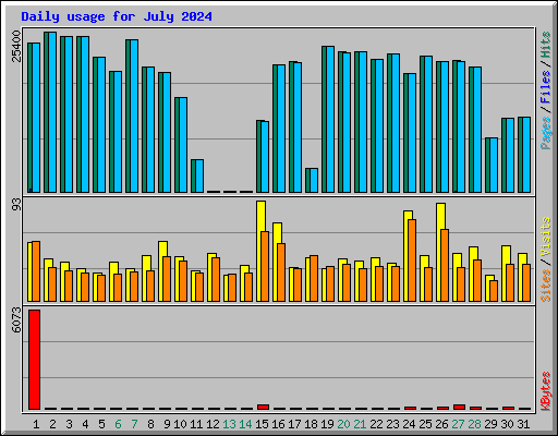 Daily usage for July 2024