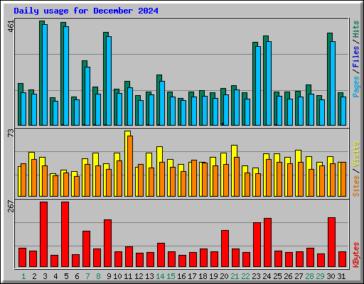 Daily usage for December 2024