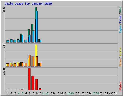 Daily usage for January 2025