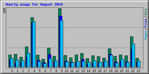 Hourly usage for August 2019